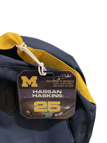 Hassan Haskins Michigan Football Backpack with PLAYER TAG