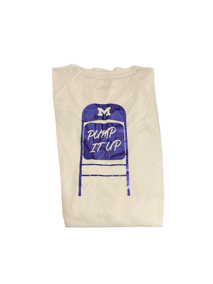 Chris Hinton Michigan Football Player Exclusive "PUMP IT UP" College Football Playoff Shirt (Size 3XL)