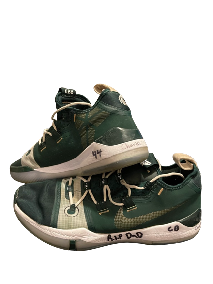 Gabe Brown Michigan State Basketball Player Exclusive SIGNED & INSCRIBED GAME WORN FINAL FOUR Shoes (Size 14) - Photo Matched