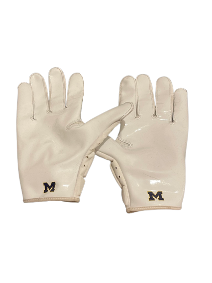 Brad Hawkins Michigan Football Player Exclusive Football Gloves (Size 2XL)