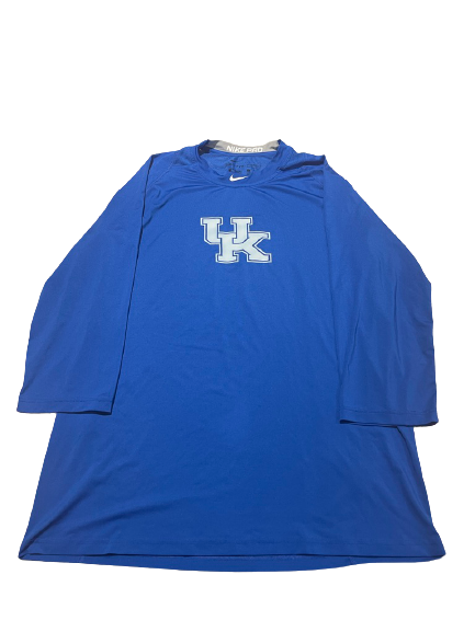 T.J. Collett Kentucky Baseball Team Issued Nike Pro 3/4 Sleeve Shirt (Size XL)