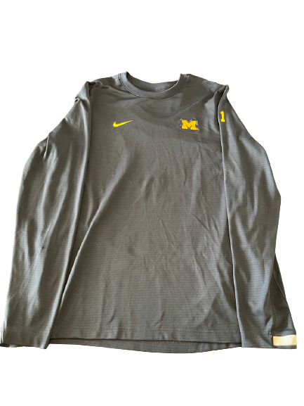 Paige Jones Michigan Volleyball Team Exclusive Worn Warm-Up Shirt with Number & "Say Their Names" On Back (Size M)