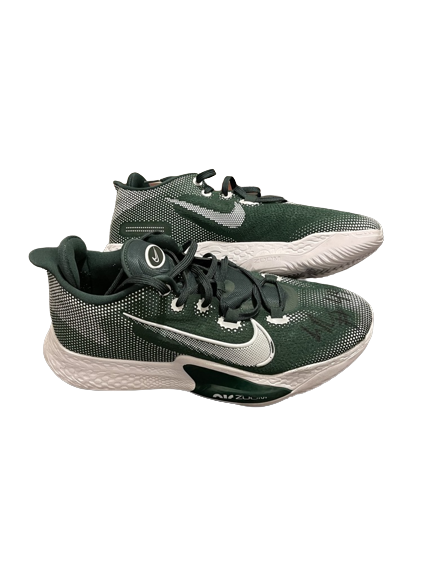 Gabe Brown Michigan State Basketball SIGNED & INSCRIBED GAME WORN Shoes (Size 14) - Photo Matched