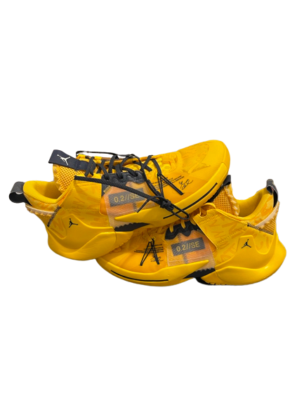 Eli Brooks Michigan Basketball Player Exclusive Jordan Why Not 0.2 Westbrook Shoes (Size 11.5) - New