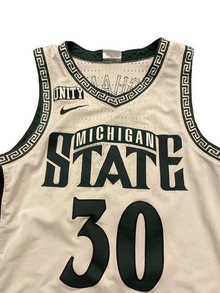 Marcus Bingham Jr. Michigan State Basketball 2019-2020 Game Worn Jersey (Size 46) - Big Ten Regular Season Title Game Photo Matched