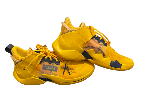 Adrien Nunez Michigan Basketball Player Exclusive Jordan Why Not 0.2 Westbrook Shoes (Size 14) - New