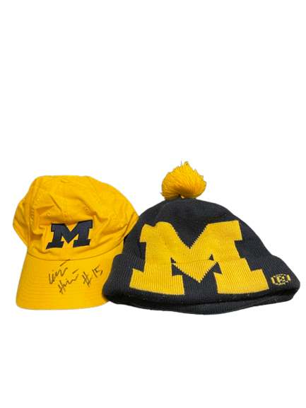 Chris Hinton Michigan Football SIGNED Hat & Beanie