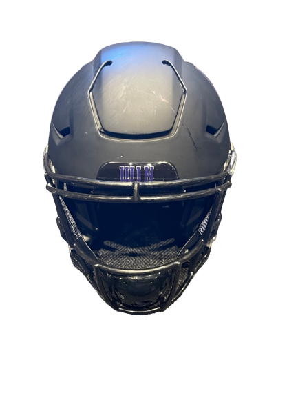 Jeffery Pooler Jr. Northwestern Football Game Worn Matte Black Helmet
