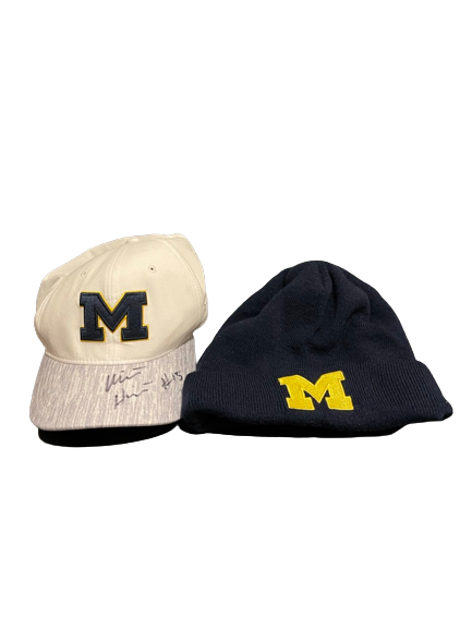 Chris Hinton Michigan Football SIGNED Hat & Beanie