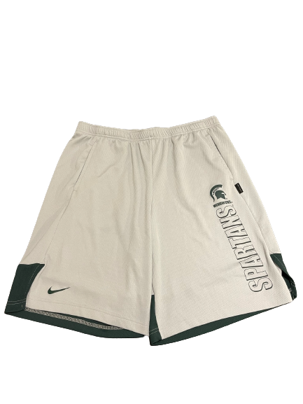 Gabe Brown Michigan State Basketball Team Issued Workout Shorts (Size L)
