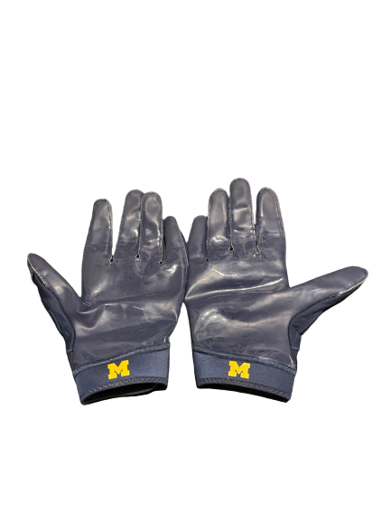 Chris Hinton Michigan Football Player Exclusive Football Gloves (Size 4XL)