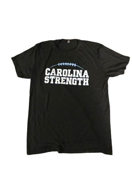 Myles Dorn UNC Player Exclusive "CAROLINA STRENGTH Power Clean Club " T-Shirt (Size XL)