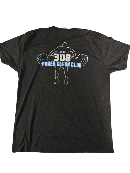 Myles Dorn UNC Player Exclusive "CAROLINA STRENGTH Power Clean Club " T-Shirt (Size XL)