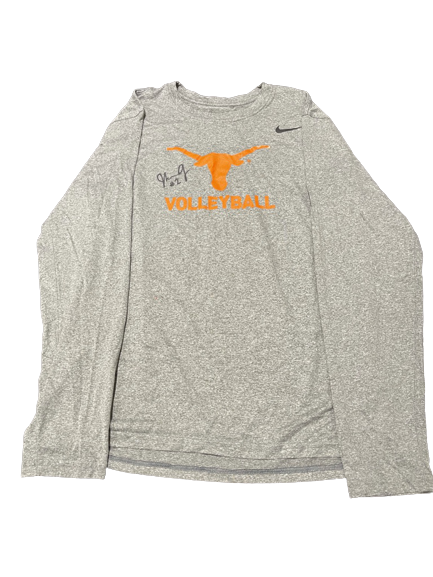 Jhenna Gabriel Texas Volleyball SIGNED Team Exclusive Long Sleeve Practice Shirt (Size M)