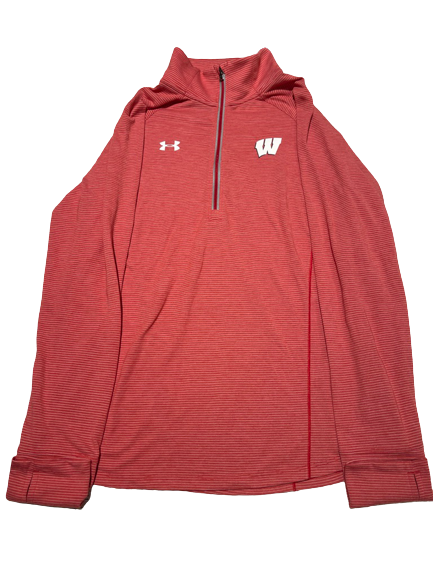 Sydney Hilley Wisconsin Volleyball Team Issued Quarter-Zip Pullover (Size L)