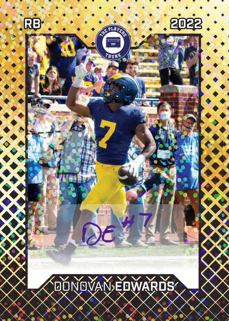 Donovan Edwards SIGNED 1 of 1 2022 Trading Card