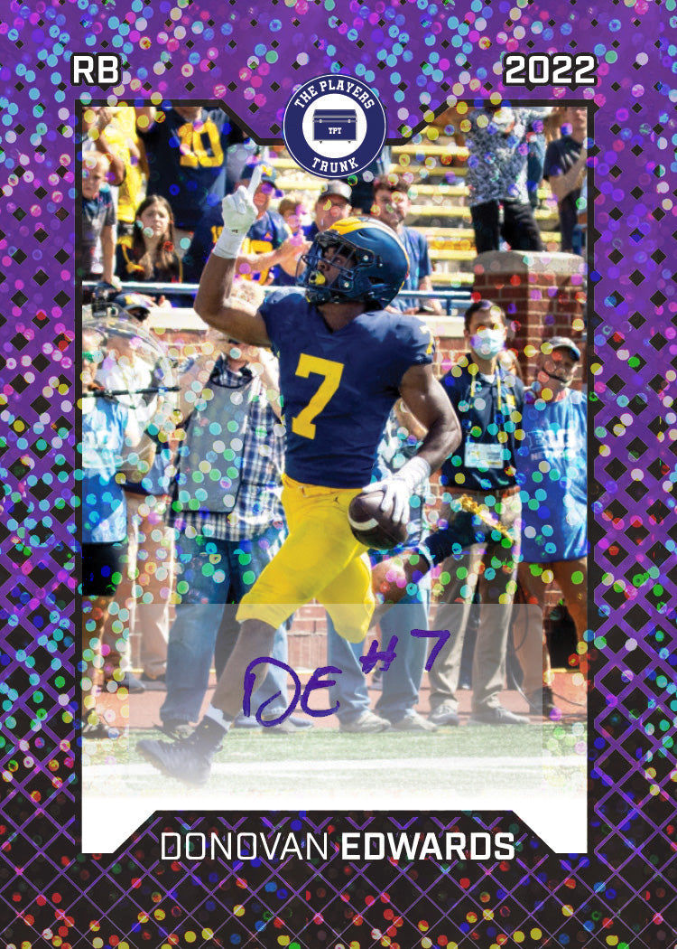 Donovan Edwards SIGNED 1 of 1 2022 Trading Card