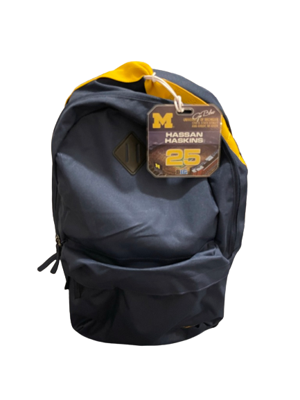 Hassan Haskins Michigan Football Backpack with PLAYER TAG