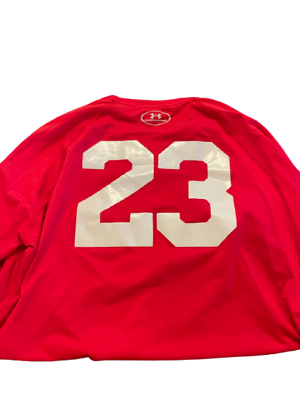 Molly Haggerty Wisconsin Volleyball Team Exclusive Long Sleeve Practice Shirt with Number on Back (Size L)
