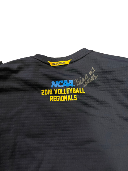 Paige Jones Michigan Volleyball Team Exclusive SIGNED 2018 Volleyball Regionals Long Sleeve Shirt (Size S)