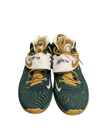 Marcus Bingham Jr. Michigan State Basketball SIGNED GAME WORN Player Exclusive Shoes (Size 16) - Photo Matched