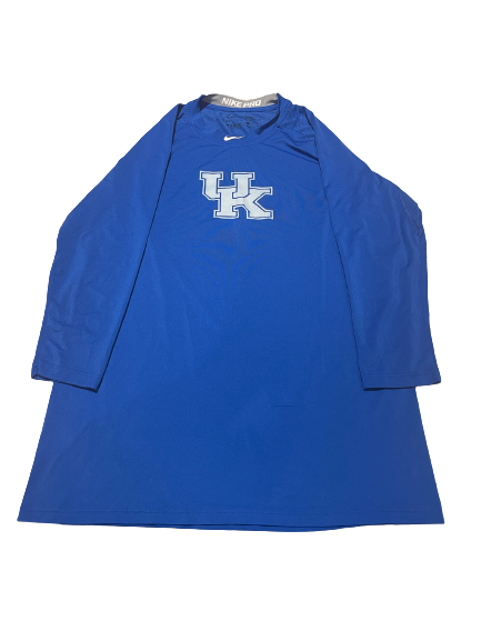 T.J. Collett Kentucky Baseball Team Issued Nike Pro 3/4 Sleeve Shirt (Size L)
