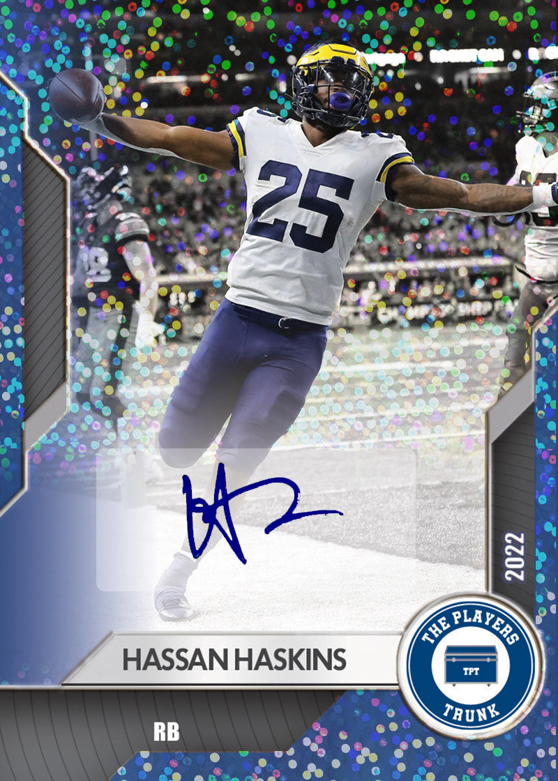 Hassan Haskins SIGNED 1 of 1 2022 Trading Card - BLUE VERSION (