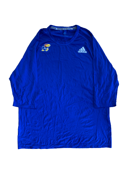 Hakeem Adeniji Kansas Adidas 3/4 Sleve Workout Shirt (Size XXL)