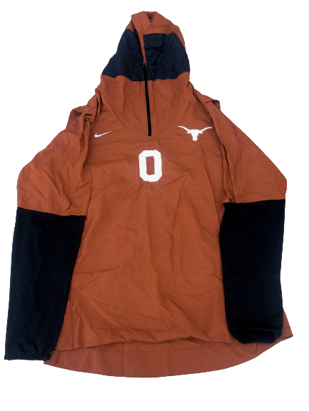 Tarik Black Texas Football Player Exclusive On-Field Pre-Game Warm-Up Quarter-Zip Jacket with Number (Size XL)