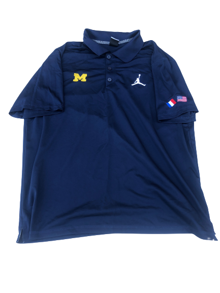 Tarik Black Michigan Football Player Exclusive "France Trip" Polo Shirt (Size XL)