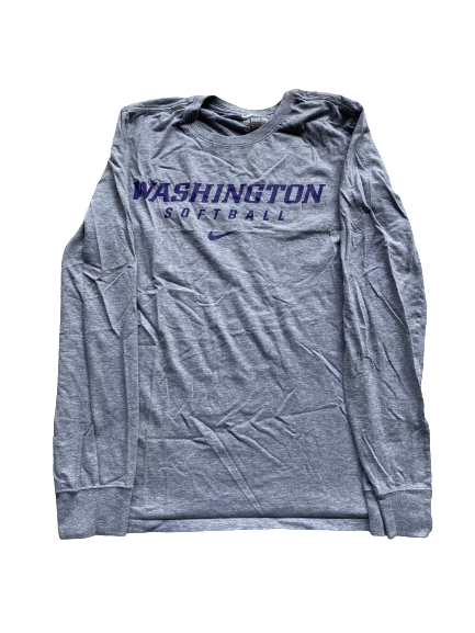 Taryn Atlee Washington Softball Team Issued Long Sleeve Workout Shirt (Size S)