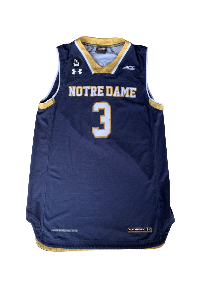 V.J. Beachem Notre Dame Basketball Game-Worn Jersey (Size L)