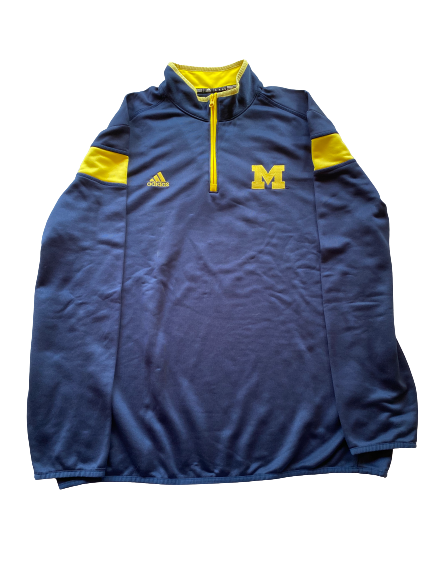 Brett Adcock Michigan Baseball Team Issued Quarter-Zip Pullover (Size XL)