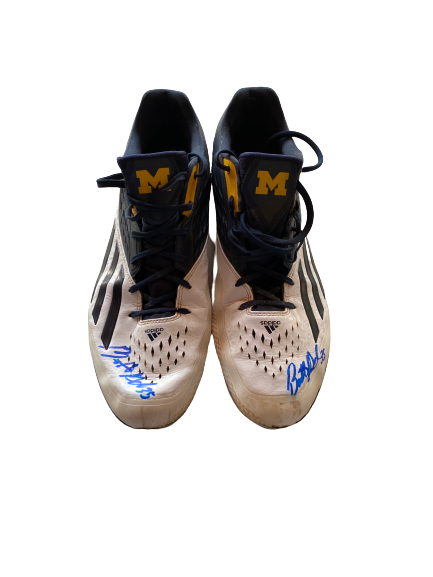 Brett Adcock Michigan Baseball Signed Player Exclusive Game Worn Cleats