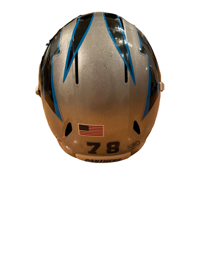 Landon Turner Carolina Panthers Official Game Helmet