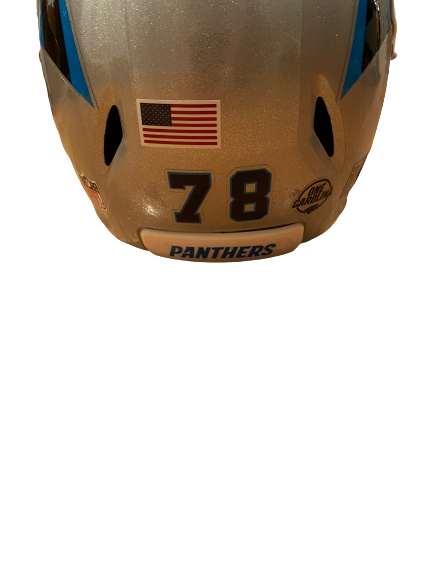 Landon Turner Carolina Panthers Official Game Helmet