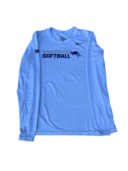 Taryn Atlee Washington Softball Team Issued Long Sleeve Workout Shirt (Size S)