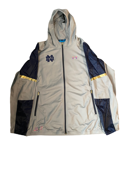John Mooney Notre Dame Team Issued Steph Curry Brand Jacket (Size XXL)