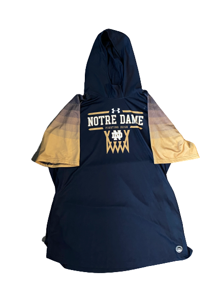 John Mooney Notre Dame Player Exclusive Short Sleeve Hoodie Pre-Game Warm-Up (Size XXL)