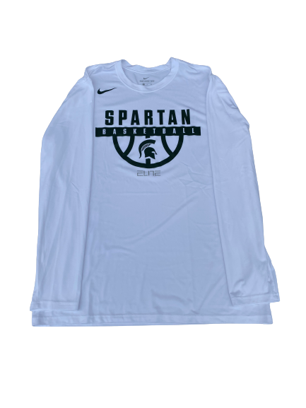 Thomas Kithier Michigan State Basketball Team Issued Long Sleeve Workout Shirt (Size XL)