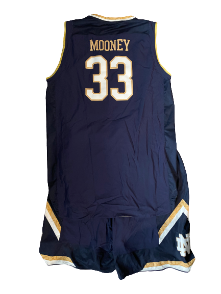 John Mooney Notre Dame Basketball Game Worn Blue Uniform Set (Photo Matched)