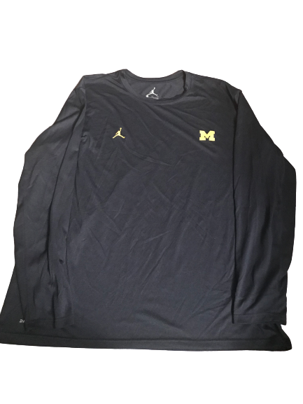 Nolan Ulizio Michigan Team Issued Jordan Long Sleeve Shirt (Size XXXL)