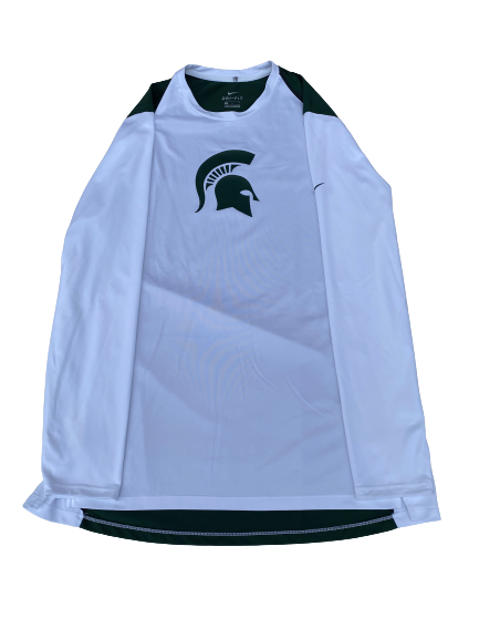 Thomas Kithier Michigan State Basketball Player Exclusive Pre-Game Long Sleeve Shooting Shirt (Size XL)