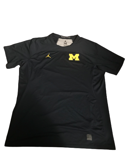 Nolan Ulizio Michigan Team Issued Jordan Workout Shirt (Size XXXL)