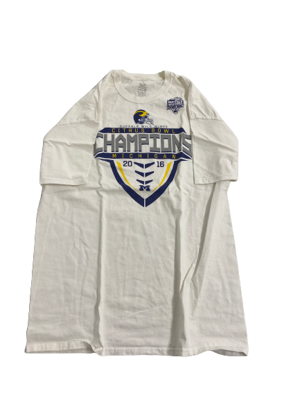 Grant Perry Michigan Football Team-Issued Citrus Bowl Champions T-Shirt (Size XL)