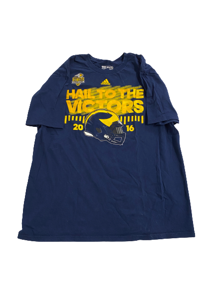 Grant Perry Michigan Football Buffalo Wild Wings Citrus Bowl Team-Issued T-Shirt (Size XL)