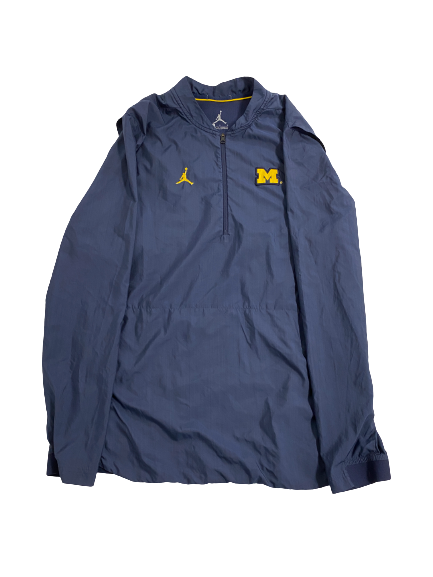 Grant Perry Michigan Football Team-Issued Quarter-Zip Jacket (Size L)