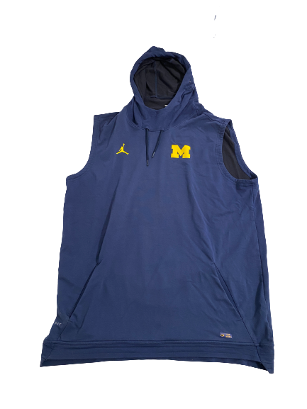 Grant Perry Michigan Football Player-Exclusive Sleeveless Hoodie (Size XL)