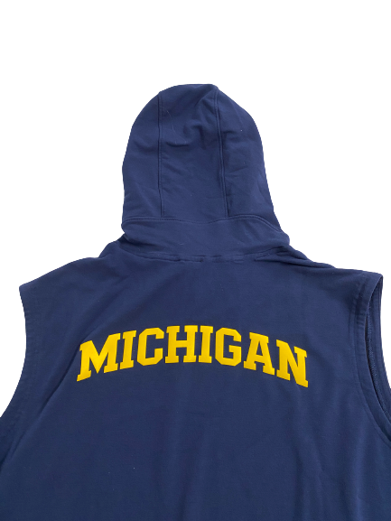 Grant Perry Michigan Football Player-Exclusive Sleeveless Hoodie (Size XL)
