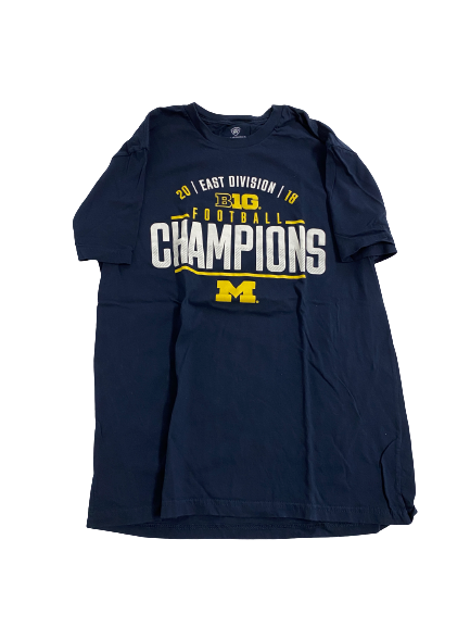 Grant Perry Michigan Football 2018 B1G 10 East Division Champions Team-Issued T-Shirt (Size L)